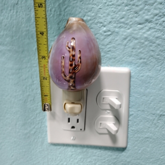 Carved Tiger Cowrie Cactus Night Light - Picture 8 of 9
